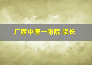 广西中医一附院 院长